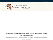 Tablet Screenshot of blueridgeadventurewear.com